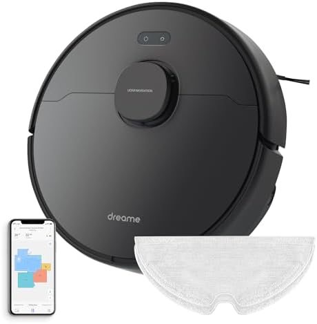 Dreametech D9 Max Robot Vacuum and Mop Combo, LiDAR Navigation, 4000Pa Strong Suction Power, 180mins Runtime, 2-in-1 Sweep and Mop, Compatible with Alexa