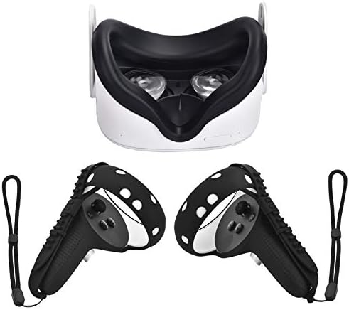 Controller Accessories for Oculus Quest 2 with Face Cover Combo, VR Headset Accessory Sweatproof Anti Collision