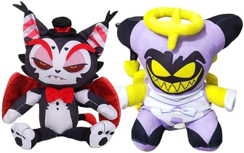 Bundle 2pcs Hazbin Hotel Plushies, 11.8″ inches Adam and Husk, Soft Stuffed Animal Doll Figure Toys Gifts Plushie, Xmas Birthday Party Video TV Game Fans Comedy Demon Plush