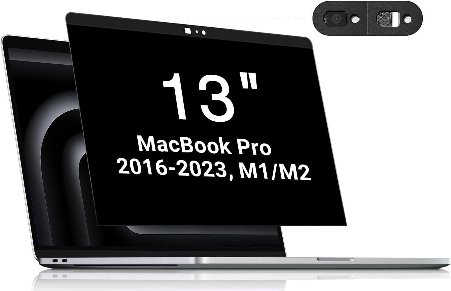 FILMEXT Privacy Screen Macbook Pro 13 Inch(2016-2022, M1, M2)/Macbook Air 13 In(2018-2021, M1), Removable Anti Blue Light Glare Filter Privacy Screen Protector for Mac 13In Laptop