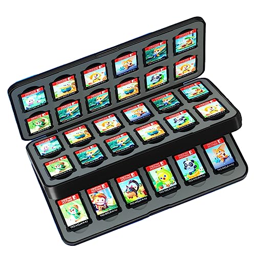 Nintendo Switch Game Case 48 Game Card Slots and 48 Micro SD Card Slots for Nintendo Switch & OLED,Black Game Holder for Nintendo Switch Cartridge Case,Portable,Hard Shell,Silicone Lining