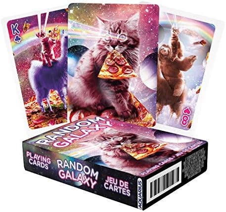 AQUARIUS Random Galaxy Playing Cards – Sloths, Llamas, Cats, Lasers & More – Themed Deck of Cards for Your Favorite Card Games – Officially Licensed Merchandise & Collectibles