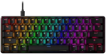 HyperX Alloy Origins 60 – Mechanical Gaming Keyboard – Ultra Compact 60% Form Factor – Tactile Aqua Switch – Double Shot PBT Keycaps – RGB LED Backlit – NGENUITY Software Compatible,Black