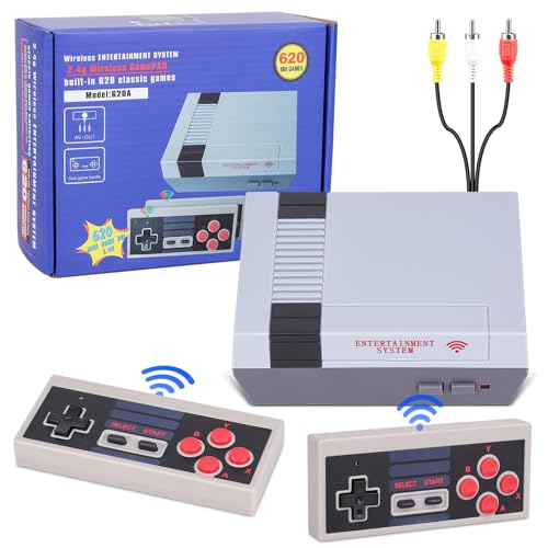 Classic Wireless Retro Gaming Console, AV Input Plug & Play Video Games with Built-in 620 Mini Retro Games for Birthday/Christmas/Thanksgiving/Halloween/Gift