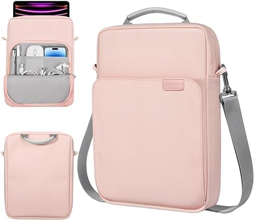 TiMOVO 13.3-14 Inch Laptop Sleeve Case for MacBook Air 2022-2018, MacBook Pro M2 14″/13″ M2/M1 Pro/M1 Max 14.2 2023-2021, Surface Pro 9/8, Galaxy Tab S9+ 12.4″, Laptop Carrying Bag with Handle,Pink