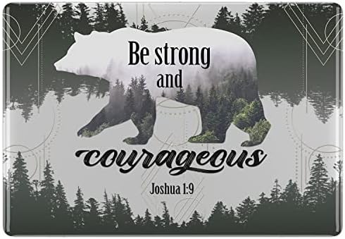 Hard Case Compatible with MacBook Air 13 2020 A2337 A2179 Mac Pro 16 2021 A2141 2019 2018 Pro 15 inch 12 Inspirational Forest Bear Be Strong and Courageous Joshua 1:9 Bible Verse Quote Saying
