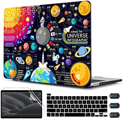 CISSOOK Compatible with MacBook Pro 13 inch Case 2023 2022 2021 2020 Release M2 Chip A2338 M1 A2251 A2289, Hard Shell Case+ Keyboard Cover for MacBook Pro 13 Inch with Touch Bar, Universe Space