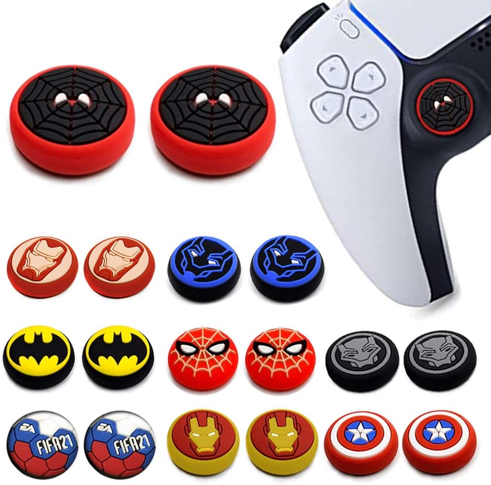2Pcs Analog Thumb Grip Stick Cover, Wireless Controllers Game Remote Joystick Cap, Fantastic Non-Slip Silicone Handle Protection Cover for PS5/PS4/Xbox one/360/NS PRO (C)