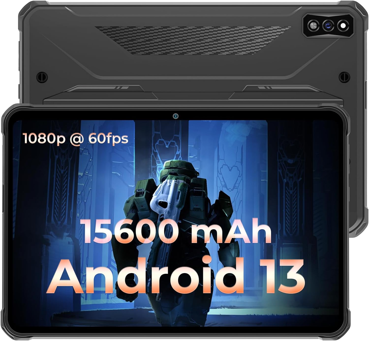HOTWAV R7 Rugged Android 13 Tablet,12+256GB Waterproof Tablet 2TB Expandable,10.1” HD+2K, 15600mAh Battery 900H Long Lasting Rugged Tablet PC,16+16MP Camera Tablet 4G Dual SIM/5G WiFi/OTG/GPS(Black)