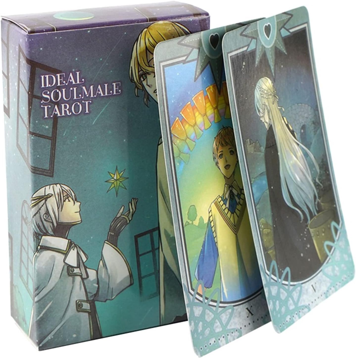 mrdiyshisha Ideal Soulmate Tarot Deck, 78 Male Character Tarot Cards, Anime Tarot for Beginners (Pocket Size: 4.06" x 2.36")