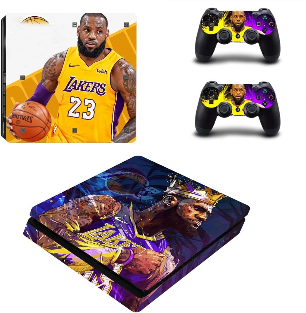 Vanknight Skin Vinyl Sticker Decals Wrap Compatible with PS4 Slim Console Controllers Basketball Goat Legend