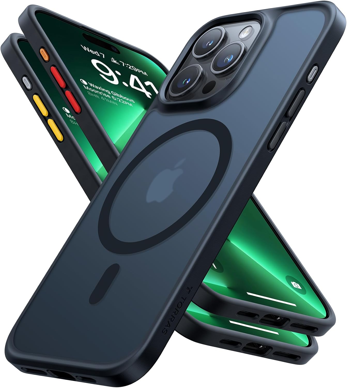 TORRAS Magnetic Guardian Designed for iPhone 15 Pro Max Case, [Military Grade Drop Tested] [Compatible with MagSafe] Slim Frosted Case for iPhone 15 Pro Max Phone Case (6.7″), Black Titanium