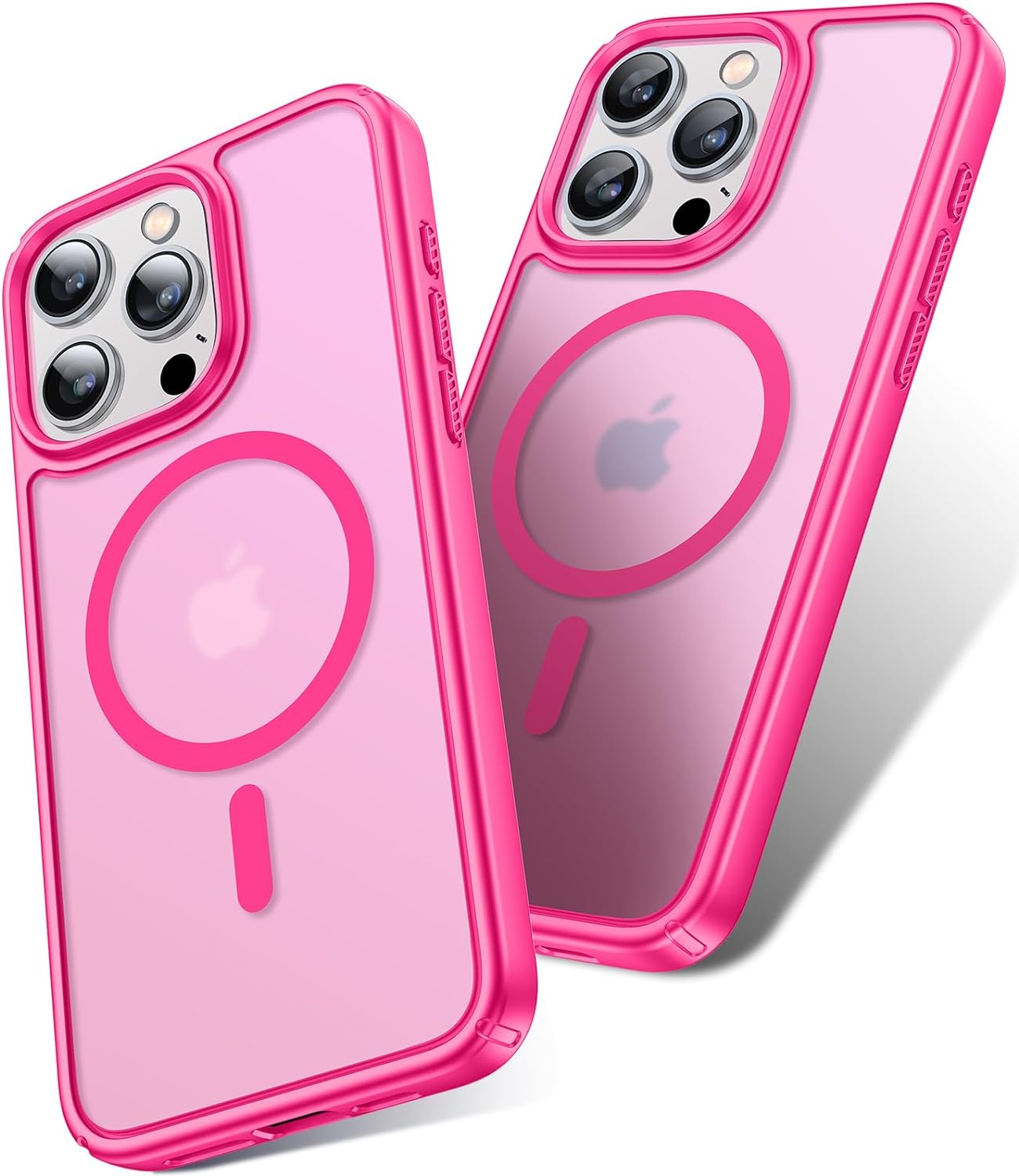 Humixx Magnetic for iPhone 15 Pro Max Case for Women, [14 FT Drop Protection] [Compatible with MagSafe] Translucent Matte Back Slim Thin Protective Phone Case for iPhone 15 Pro Max Case 6.7”, Pink